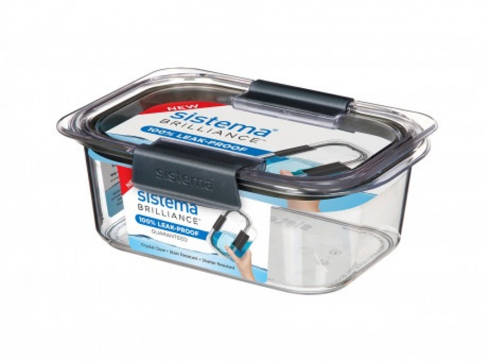 Vattentät matlåda, 920 ml, BRILLIANCE MEDIUM, Sistema, Klar / Svart i gruppen Förvaring / Köksförvaring / Matlådor / Sistema matlådor hos SmartaSaker.se (43210)