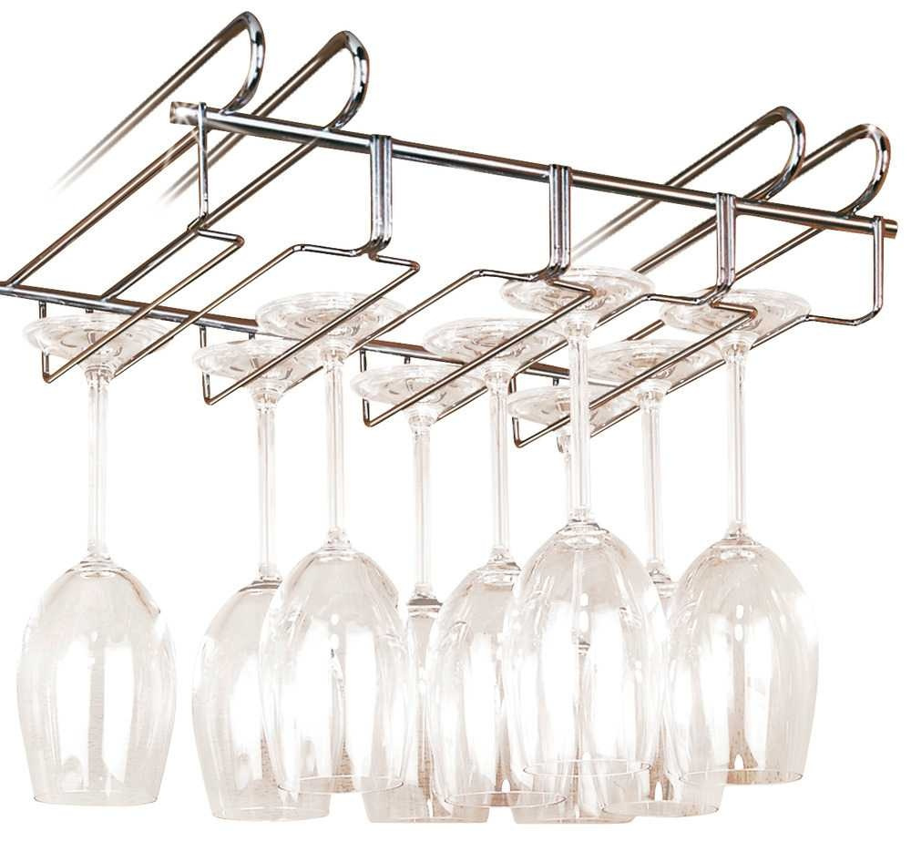 Vinglas hängare för 12 glas, under hylla, LARGE GLASS HANGER, Silver i gruppen Förvaring / Köksförvaring hos SmartaSaker.se (43219)