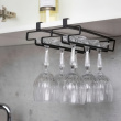 Vinglas hängare för 6 glas, under hylla, DOUBLE GLASS HANGER, Svart Vinglas hängare för 6 glas, under hylla, DOUBLE GLASS HANGER, Svart