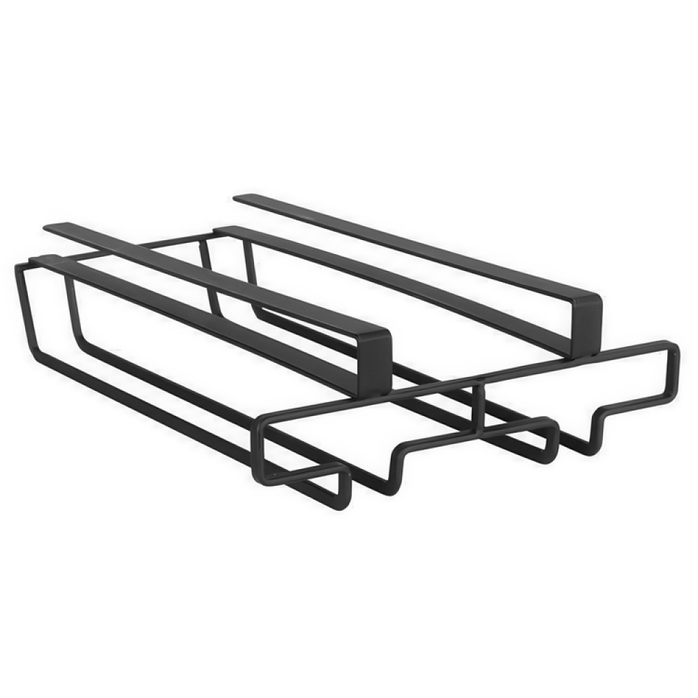 Vinglas hängare för 6 glas, under hylla, DOUBLE GLASS HANGER, Svart i gruppen Förvaring / Köksförvaring / Organisera köksskåp / Under diskbänksförvaring hos SmartaSaker.se (43220)