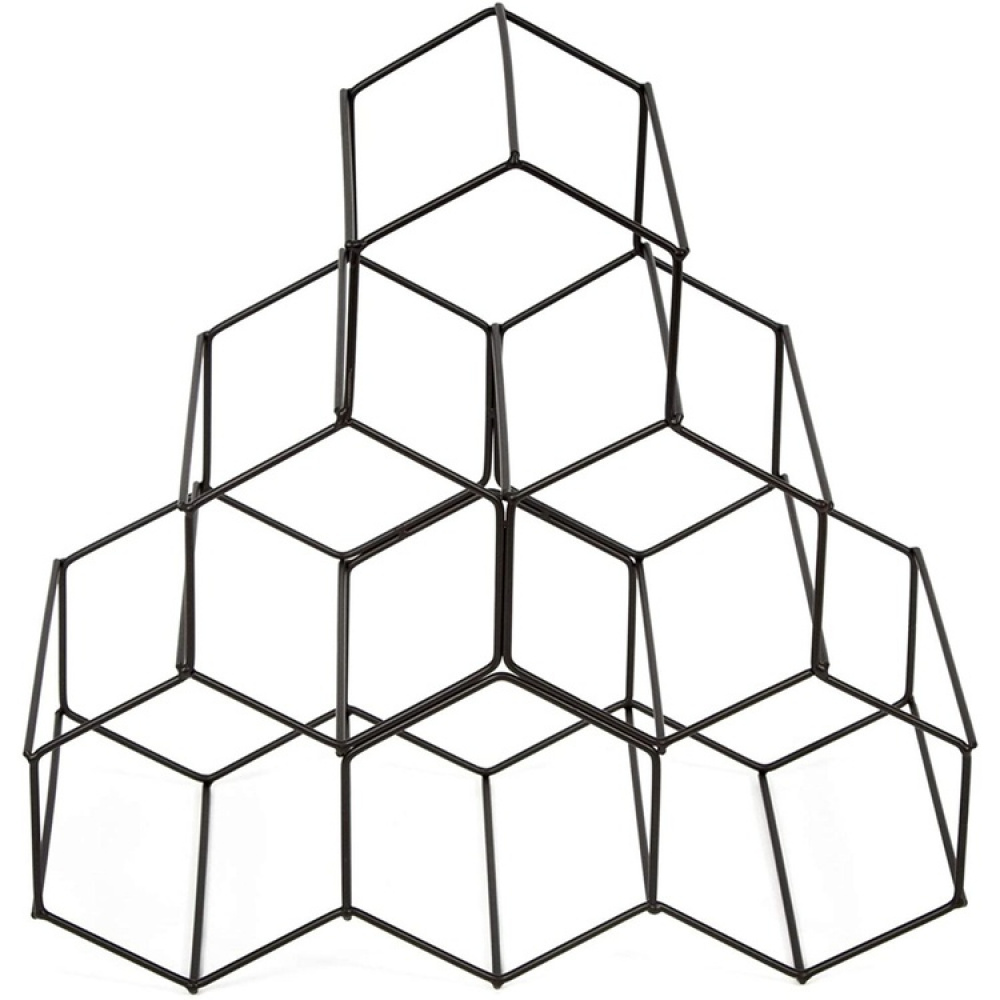 Vinställ för 6 flaskor, Metall, CIRCOLARE 30 x 14 x H 30 cm, Mörkgrå i gruppen Förvaring / Köksförvaring / Organisera köksskåp hos SmartaSaker.se (43223)