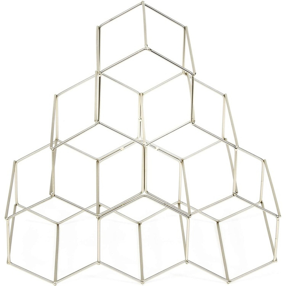 Vinställ för 6 flaskor, Metall, CIRCOLARE, 30 x 14 x H29cm, Silver i gruppen Förvaring / Köksförvaring / Organisera köksskåp hos SmartaSaker.se (43224)