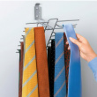 Vägghängd Hållare för 30 Slipsar / Skärp, TIE & BELT RACK, Silver Vägghängd Hållare för 30 Slipsar / Skärp, TIE & BELT RACK, Silver
