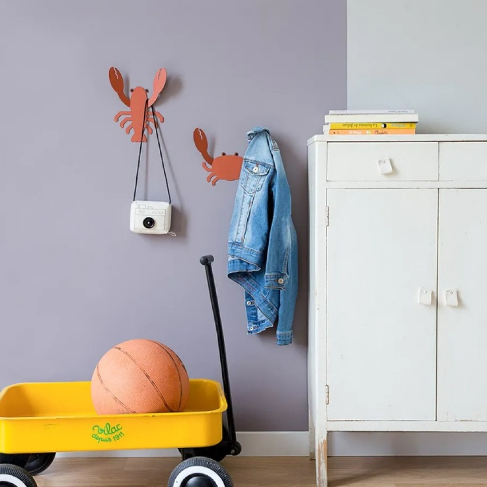 Väggkrok av återvunnen metall, LOBSTER, 15 x 20 cm, Orange i gruppen Förvaring / Hallförvaring / Krokar och hängare hos SmartaSaker.se (43231)