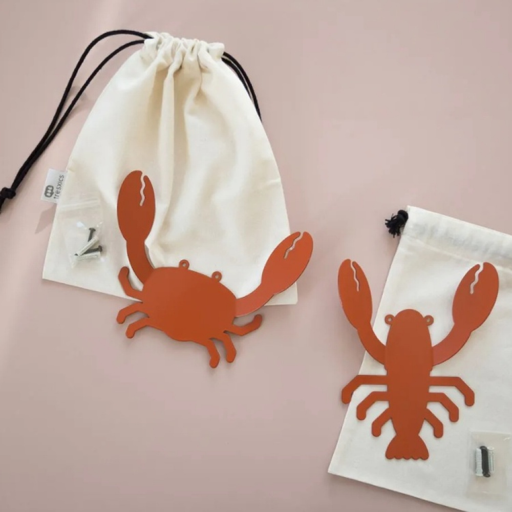 Väggkrok av återvunnen metall, LOBSTER, 15 x 20 cm, Orange i gruppen Förvaring / Hallförvaring / Krokar och hängare hos SmartaSaker.se (43231)