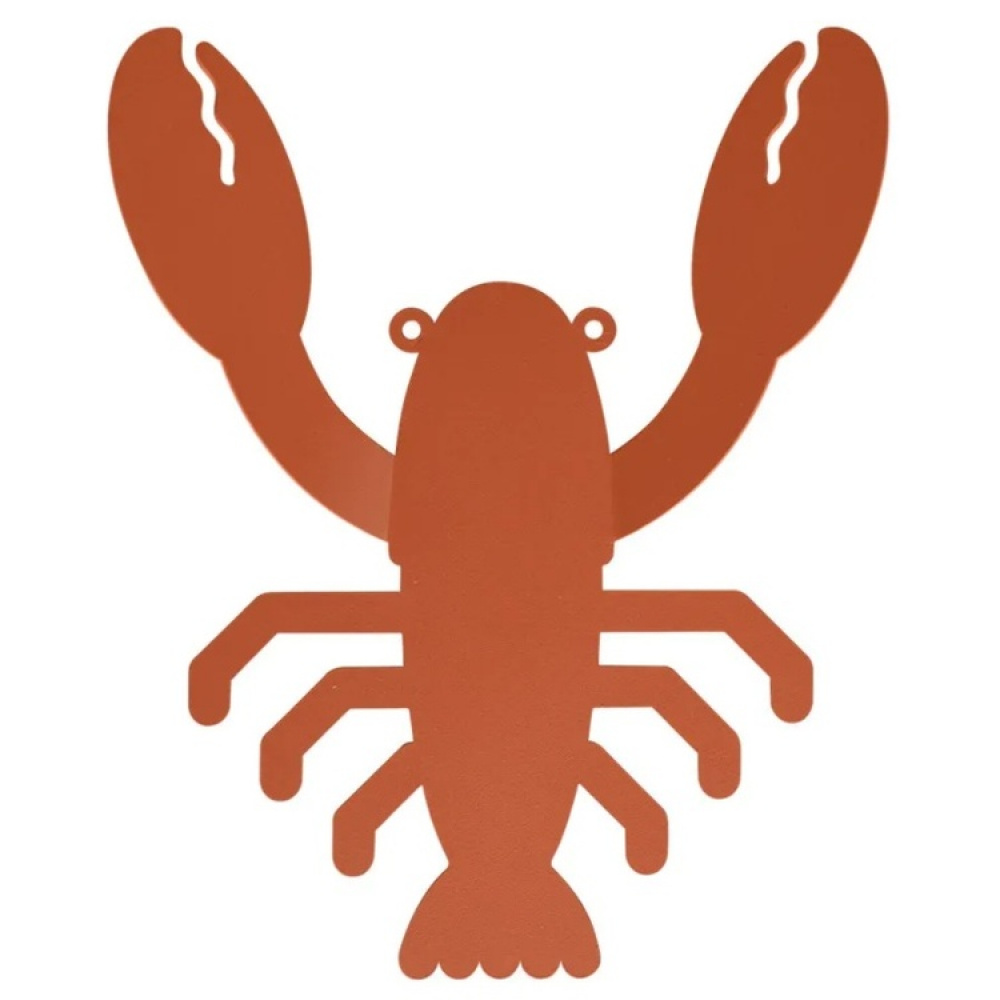 Väggkrok av återvunnen metall, LOBSTER, 15 x 20 cm, Orange i gruppen Förvaring / Hallförvaring / Krokar och hängare hos SmartaSaker.se (43231)