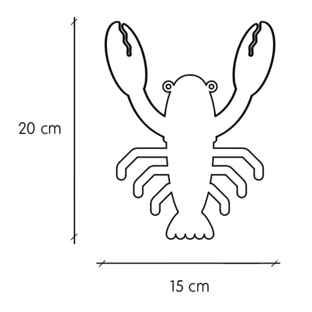 Väggkrok av återvunnen metall, LOBSTER, 15 x 20 cm, Orange i gruppen Förvaring / Hallförvaring / Krokar och hängare hos SmartaSaker.se (43231)
