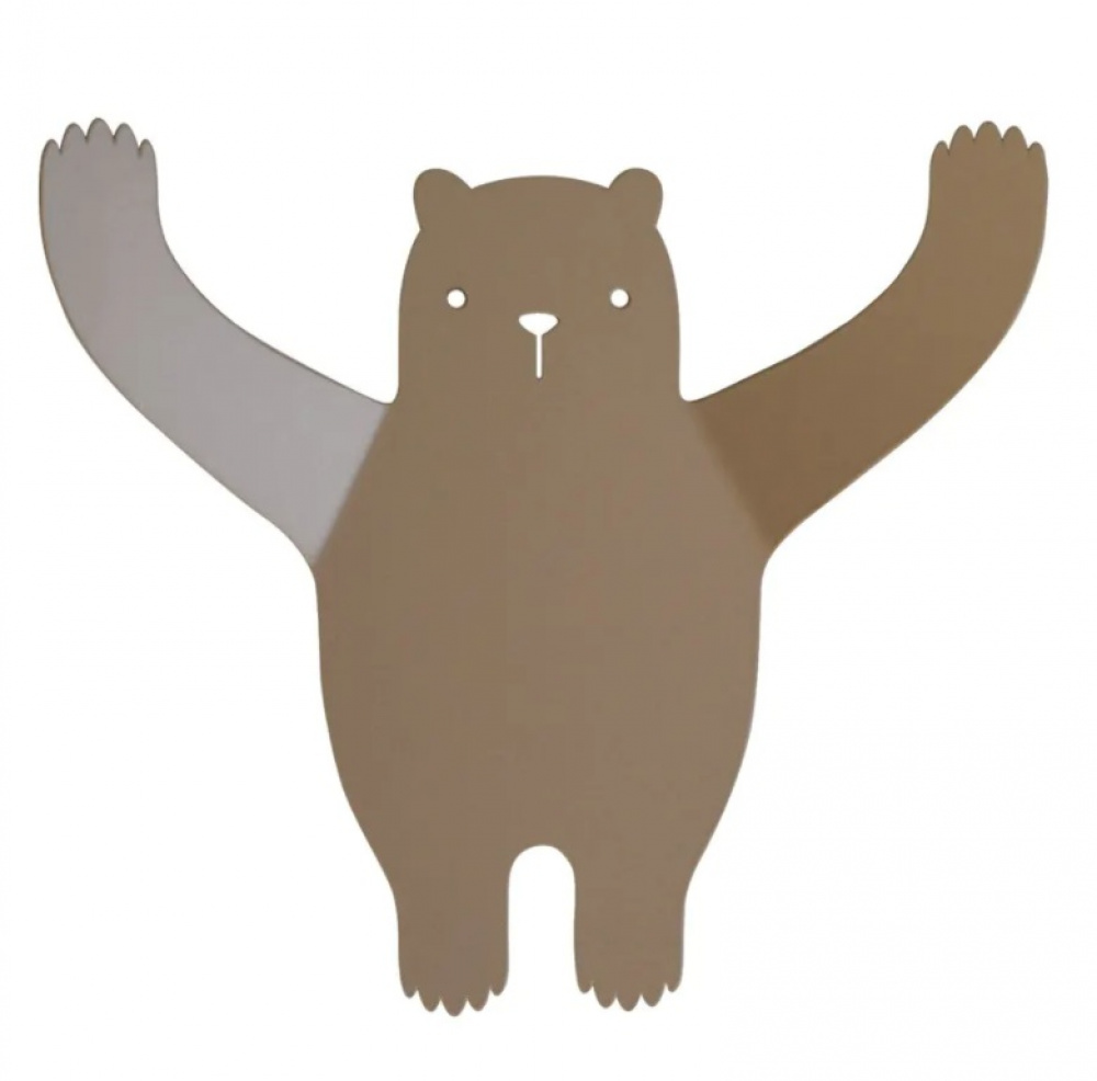 Väggkrok av återvunnen metall, WILD BROWN BEAR, 20 x H 18,5, Brun i gruppen Förvaring / Hallförvaring / Krokar och hängare hos SmartaSaker.se (43232)
