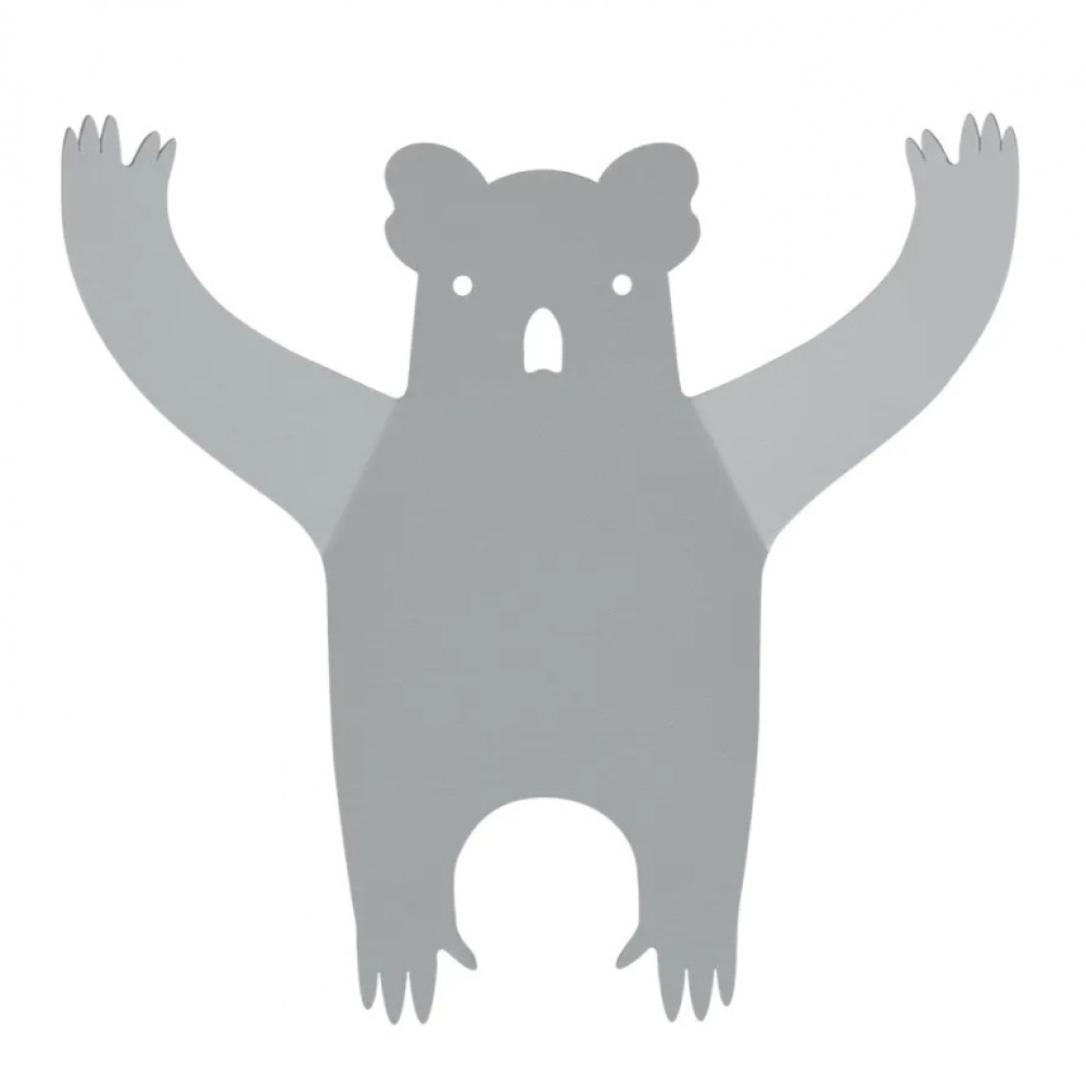 Väggkrok av återvunnen metall, WILD KOALA, 18,5 x 20 cm, Grå i gruppen Förvaring / Hallförvaring / Krokar och hängare hos SmartaSaker.se (43233)