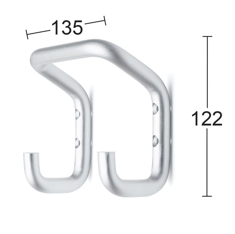 Väggkrok i Aluminium, TELLUS LARGE, 8 x 13,5 x H 12 cm, Silver i gruppen Förvaring / Hallförvaring / Krokar och hängare hos SmartaSaker.se (43234)