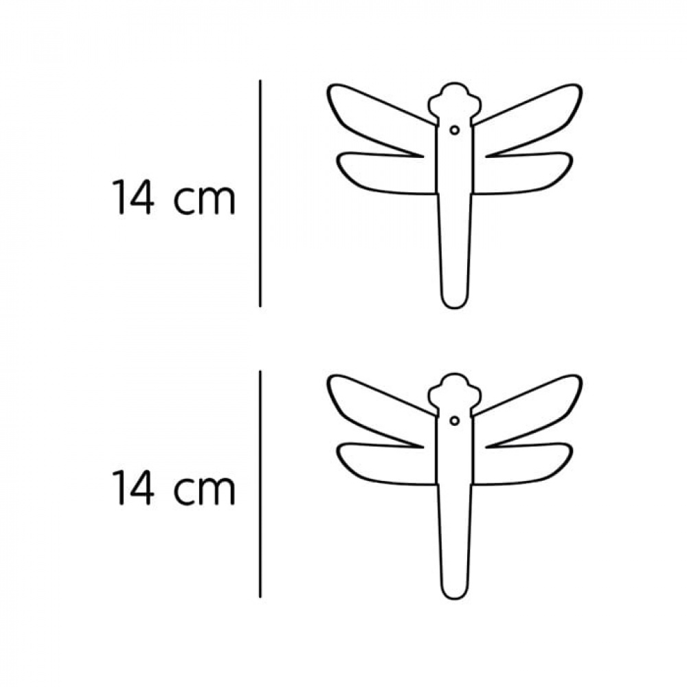 Väggkrokar i metall, 2 st trollsländor, BLACK DRAGONFLY, 14 x H 14 cm, Svarta i gruppen Förvaring / Barnrumsförvaring hos SmartaSaker.se (43240)