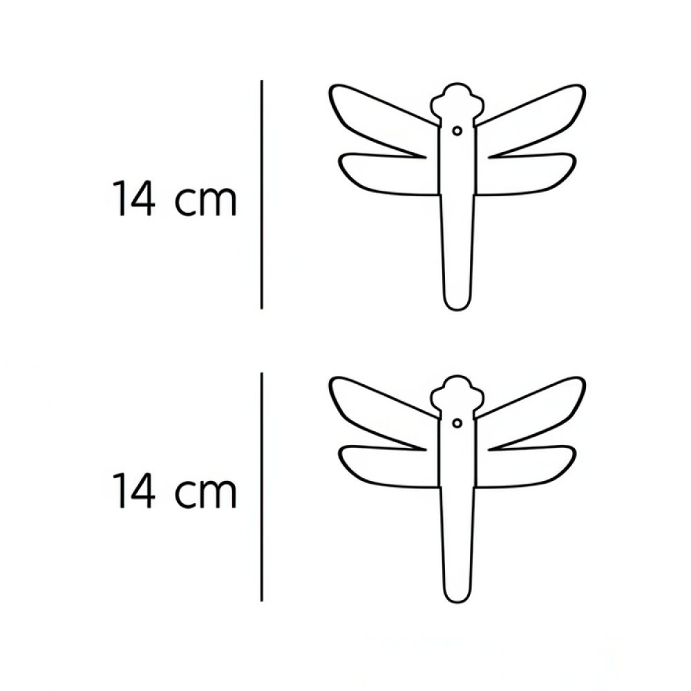 Väggkrokar i metall, 2 st trollsländor, WHITE DRAGONFLY, 14 x H 14 cm, Vita i gruppen Förvaring / Hallförvaring / Krokar och hängare hos SmartaSaker.se (43241)