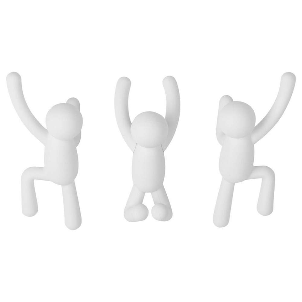 Väggkrokar, Dekorativa, 3 st, UMBRA BUDDY HOOKS, Vita i gruppen Förvaring / Hallförvaring / Krokar och hängare hos SmartaSaker.se (43242)