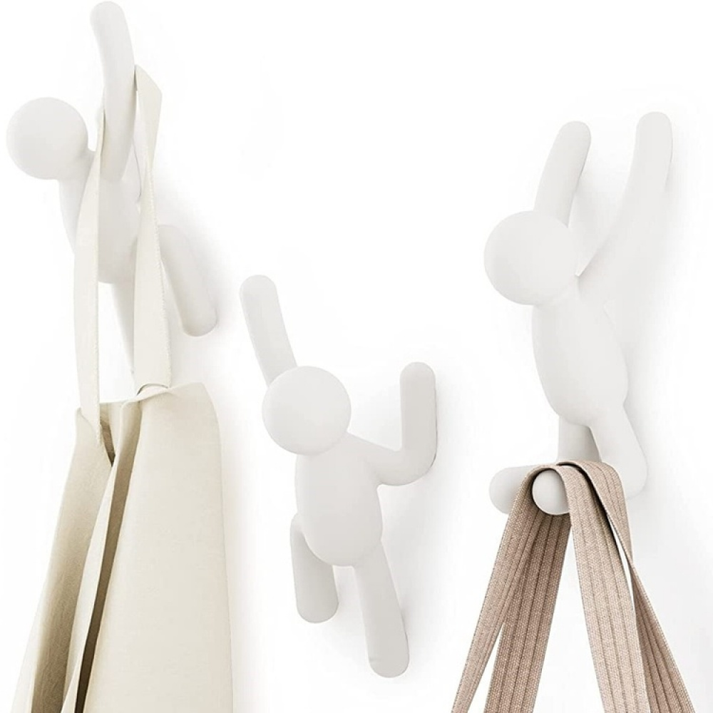 Väggkrokar, Dekorativa, 3 st, UMBRA BUDDY HOOKS, Vita i gruppen Förvaring / Hallförvaring / Krokar och hängare hos SmartaSaker.se (43242)