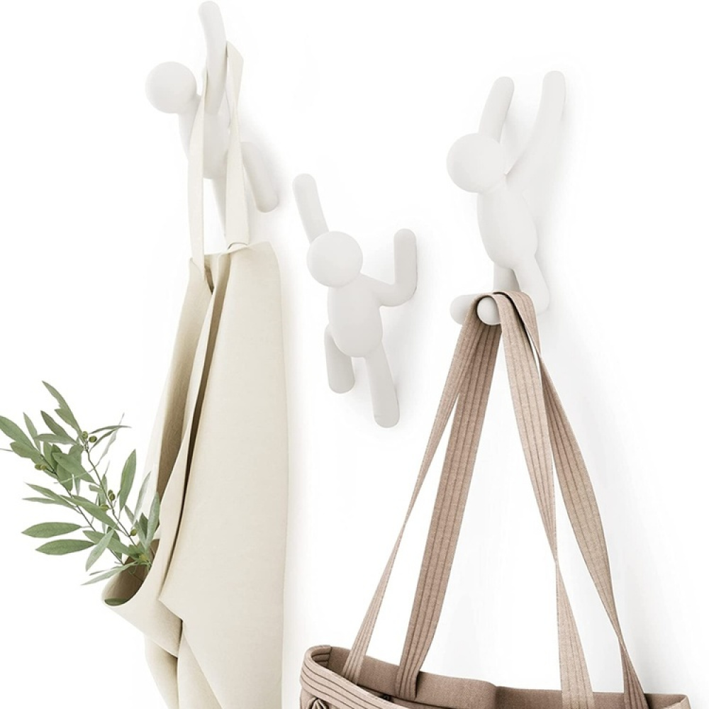 Väggkrokar, Dekorativa, 3 st, UMBRA BUDDY HOOKS, Vita i gruppen Förvaring / Hallförvaring / Krokar och hängare hos SmartaSaker.se (43242)