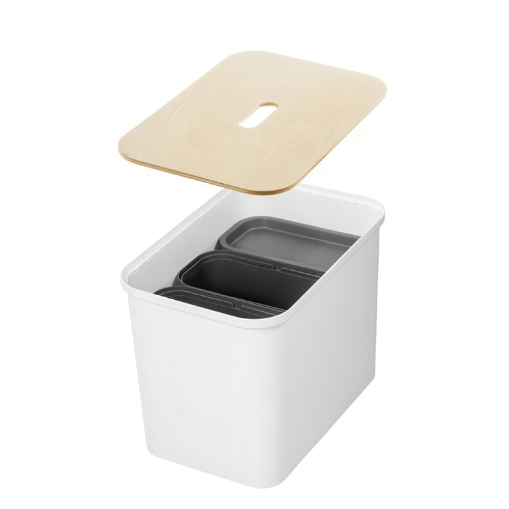 Återvinningsstation med lock och 3 insatser, SMARTSTORE COLLECT, 76 L, 57 x 38 x H 42 cm i gruppen Förvaring / Städförvaring och sopsortering / Sopsortering hos SmartaSaker.se (43252)