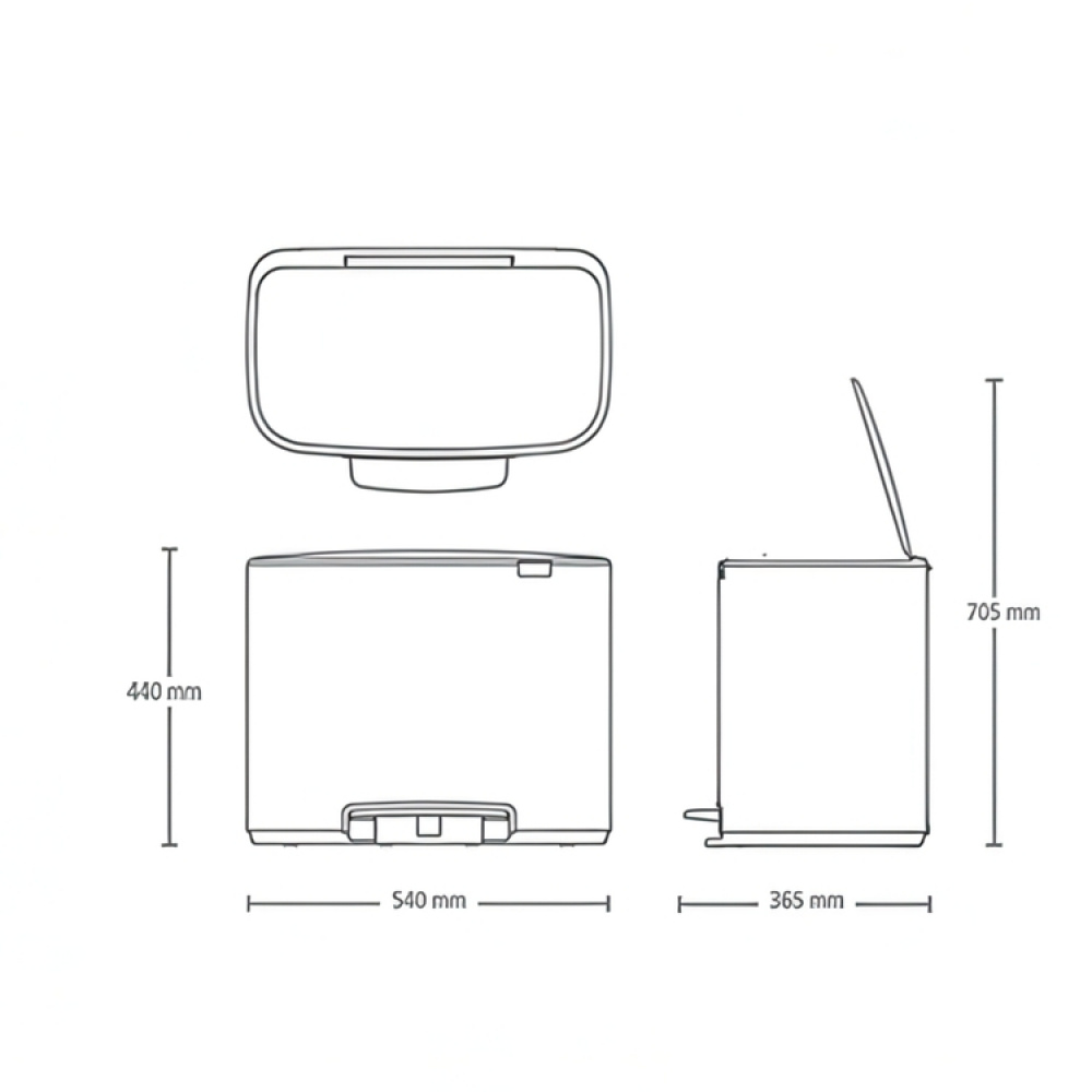 Återvinningsstation, 2 insatser, BRABANTIA BO PEDAL BIN, 23 + 11 L i gruppen Förvaring / Städförvaring och sopsortering / Sopsortering hos SmartaSaker.se (43257)
