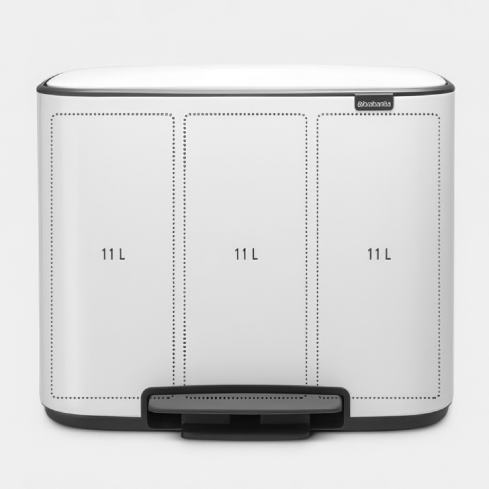 Återvinningsstation, 3 insatser, BRABANTIA BO PEDAL BIN, 3 x 11 L i gruppen Förvaring / Städförvaring och sopsortering / Sopsortering hos SmartaSaker.se (43258)