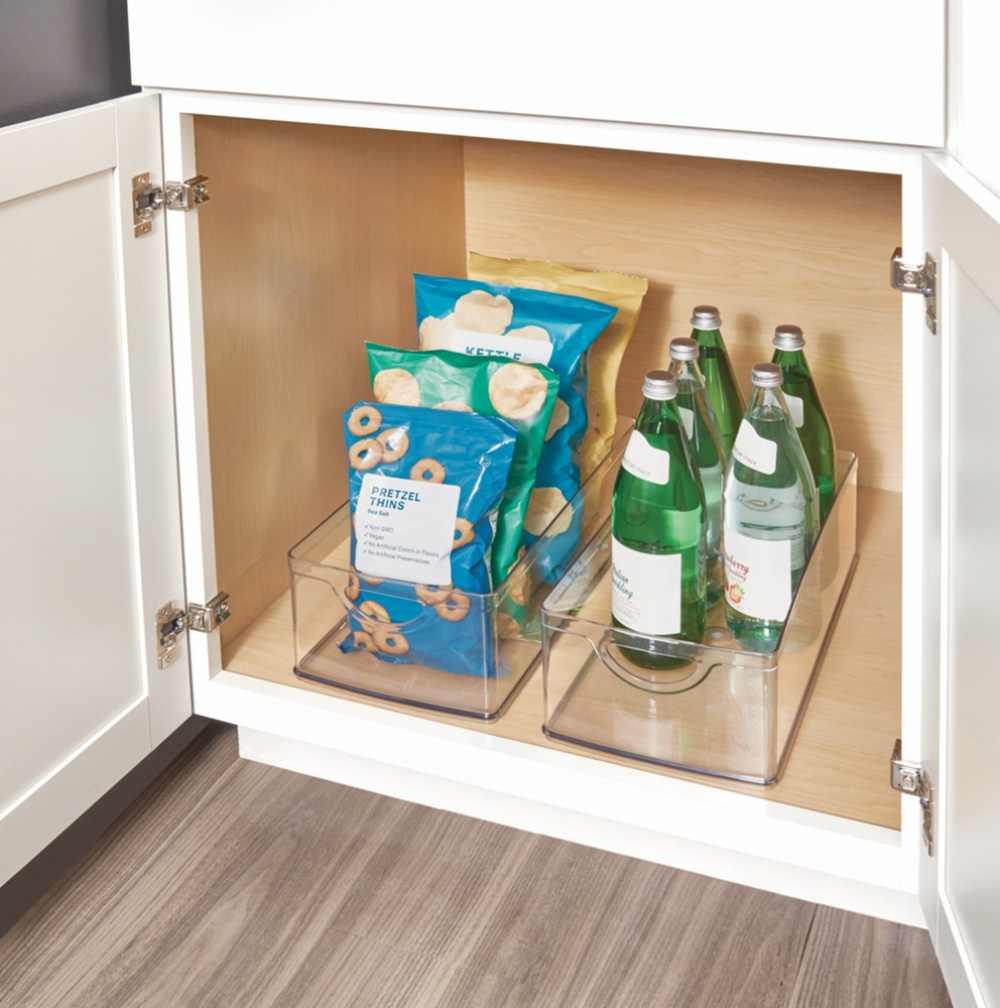 Öppen låda med handtag, Stapelbar, Djup, RPET CABINET BIN, 40,6 x 20,3 x H 12,7 cm, Transparent i gruppen Förvaring / Förvaringslådor hos SmartaSaker.se (43262)