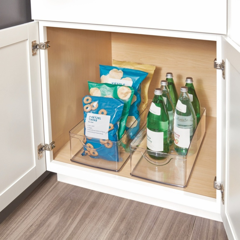 Öppen låda med handtag, Stapelbar, Djup, RPET CABINET BIN, 40,6 x 20,3 x H 12,7 cm, Transparent i gruppen Förvaring / Förvaringslådor hos SmartaSaker.se (43262)