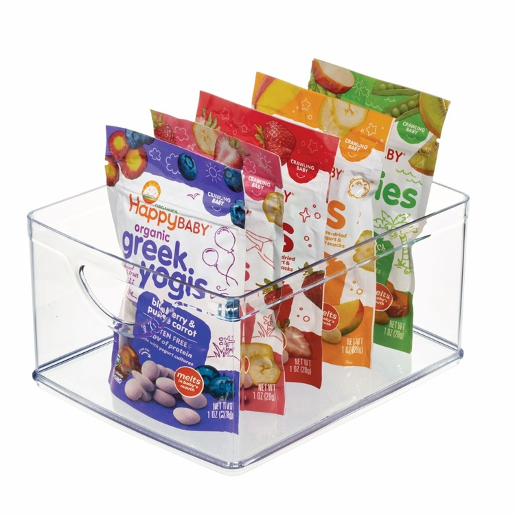Öppen låda med handtag, Stapelbar, RPET CABINET BIN, 25,4 x 20,3 x H 12,7 cm, Transparent i gruppen Förvaring / Köksförvaring / Organisera köksskåp hos SmartaSaker.se (43264)