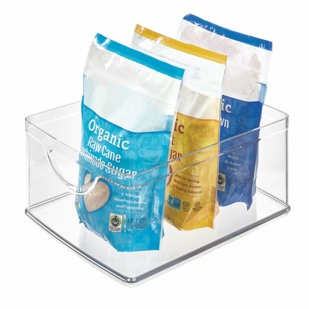 Öppen låda med handtag, Stapelbar, RPET CABINET BIN, 25,4 x 20,3 x H 12,7 cm, Transparent i gruppen Förvaring / Köksförvaring / Organisera köksskåp hos SmartaSaker.se (43264)