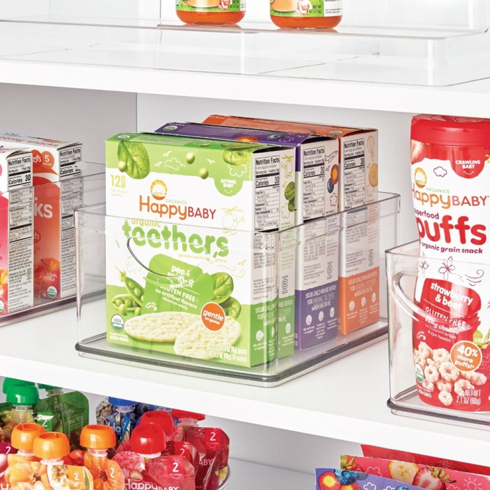 Öppen låda med handtag, Stapelbar, RPET CABINET BIN, 25,4 x 20,3 x H 12,7 cm, Transparent i gruppen Förvaring / Köksförvaring / Organisera köksskåp hos SmartaSaker.se (43264)