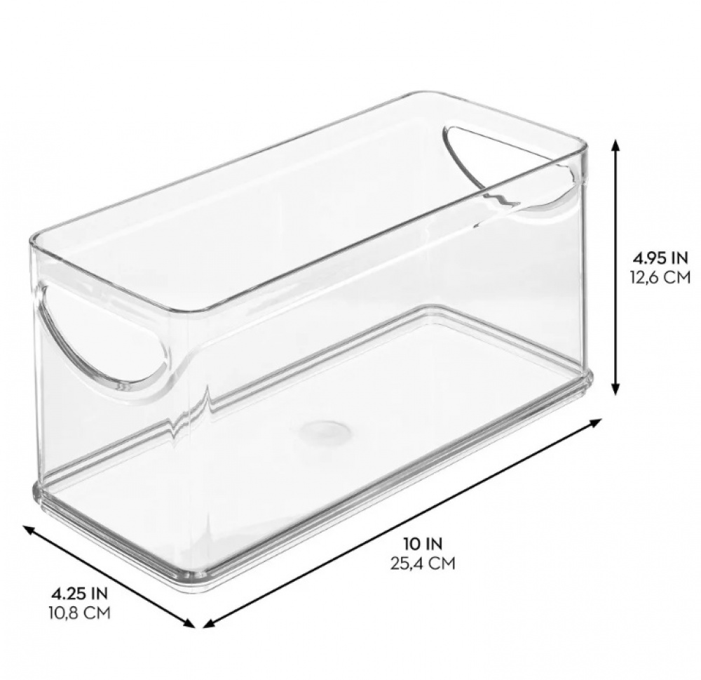 Öppen låda, Stapelbar, Smal, RPET CABINET BIN, 25,4 x 10,8 x H 12,7 cm, Transparent i gruppen Förvaring / Köksförvaring / Förvaringslådor och burkar hos SmartaSaker.se (43266)