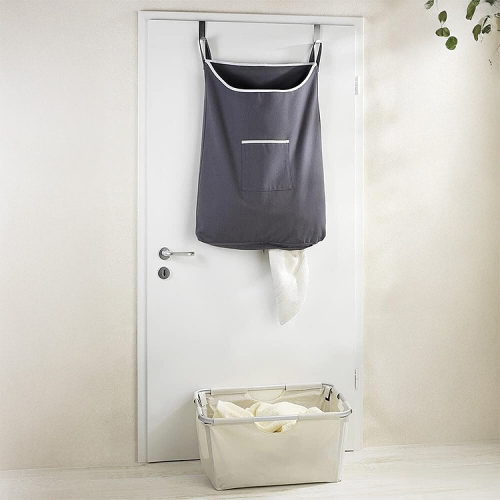 Tvättkorg över dörren, 65 L, CANGURO, 52 x 10 x H 81cm, Grå i gruppen Förvaring / Tvätt och tork / Tvättkorgar hos SmartaSaker.se (43271)